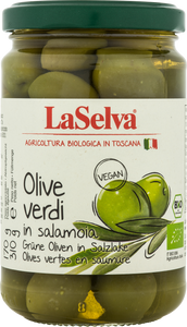 LaSelva Økologiske Grønne Oliven i Saltlage